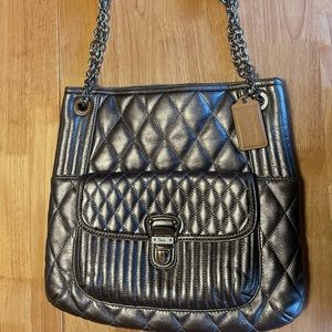 Large Silver Coach Purse - gorgeous in person!